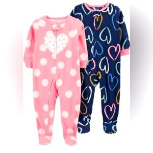 Carter’s 2-pack, 1-piece footed fleece pajamas NWT